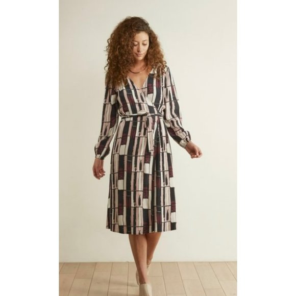 Anthropologie The Odells Eva Wrap Dress Museo Stripe Small - Picture 1 of 10